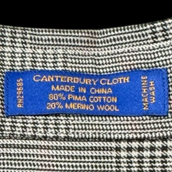 Pendleton Canterbury Cloth Shirt Plaid Button Down Merino Wool Blend Men's Large - Picture 10 of 16